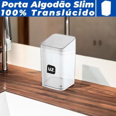 Imagem de Porta Algodão E Cotonetes Slim Translúcido Luxo Banheiro UZ - Uz Utili