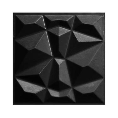 Imagem de Placa Preta PVC 25x25cm 3D Decorativa Autocolante Revestimento Plástic