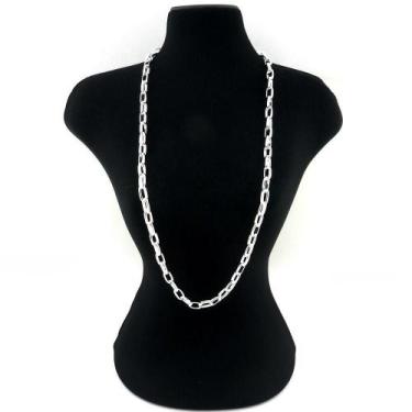 Imagem de Corrente Cordão Masculino 60cm 5mm 1x1 Banhada Prata CR362 - WNBIJOUTE