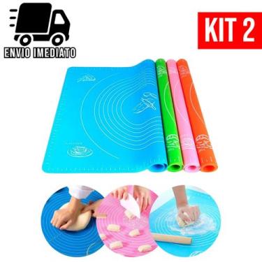 Imagem de Kit 2 Tapete Culinário de Silicone Antiaderente Para Massas Confeitari