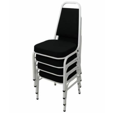 Imagem de Kit com 4 Cadeiras Empilháveis Linha Hotel Plus Preto - Design Office 