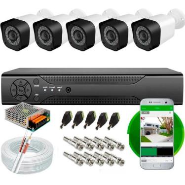Imagem de Kit Cftv 5 Câmeras Segurança 1mp 20m Dvr Full Hd 8 Ch S/ Hd - CITROX