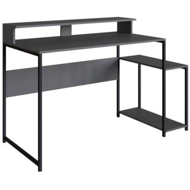 Imagem de Mesa Para Computador Gamer RYZE 4500 Preto Grafite PP - Placa & Ponto,