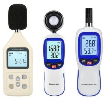 Imagem de Kit Segurança Decibelímetro-Luxímetro-Termo-Higrômetro - Metrins