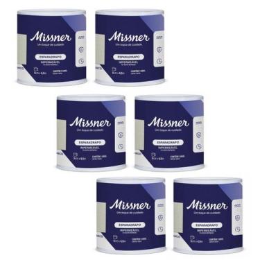 Imagem de Kit 6 Esparadrapo Impermeável 5cm X 4,5m Branco - Missner