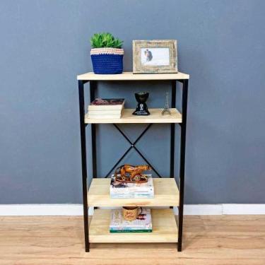 Imagem de Aparador de Ferro e Madeira Style Slim Industrial Natural e Preto - Ar