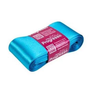 Imagem de Fita de Cetim Progresso 50mm nº12 - 10m Cor 213 Azul Turquesa - 01 uni