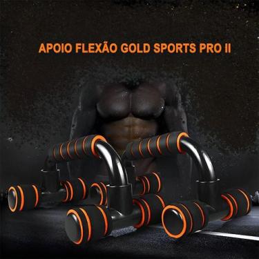 Imagem de Kit  Apoio Para Flexão Gold Sports Pro II em Pvc  e PP - 2 Unds Mais U