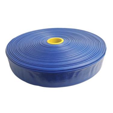 Imagem de Rolo de 20 Metros de Mangueira Flat Chata Azul 2 Polegadas Obras Drena