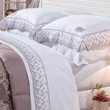 Imagem de Jogo Lençol Casal Queen 4 peças 100% Algodão Percal 200 Fios Catherine