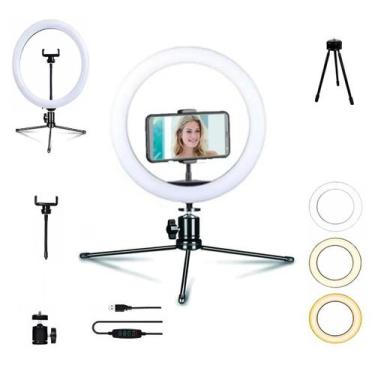 Imagem de Iluminador, Led Ring Light Tripé Suporte Celular, Estética - DACAR