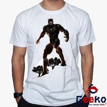 Imagem de Camiseta Pantera Negra 100% Algodão Wakanda Forever Black Panther Geek