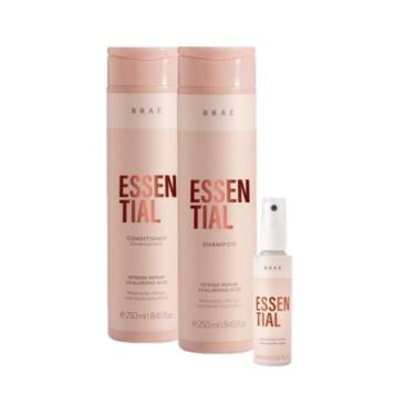 Imagem de Kit Braé Essential Shampoo Condicionador e Leave-in (3 produtos)