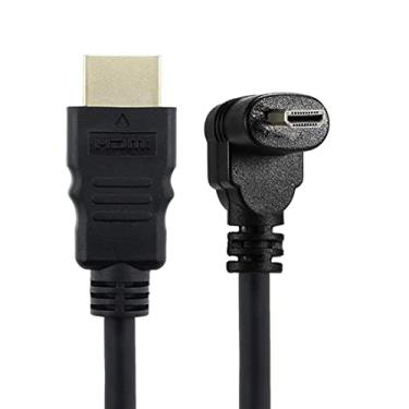 Imagem de chenyang CY Cabo HDMI macho para micro HDMI macho para baixo ângulo HDTV de 90 graus para celular, tablet e câmera, 50 cm