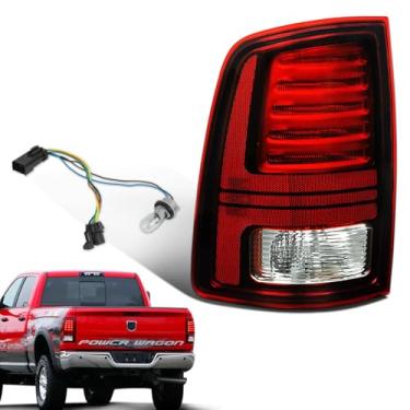 Imagem de KNSPEC Conjunto de luzes traseiras LED compatível com Ram 1500/2500/3500 2013-2018 Conjunto de lanterna traseira traseira lente vermelha preta interior lado esquerdo do motorista CH2800202 68093081AC