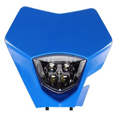 Imagem de GOOFIT Farol de LED azul 12 V 25 W para substituição de farol universal para motocicleta WR450F WR250R TTR230 YZ250F YZ450F Pit Bike
