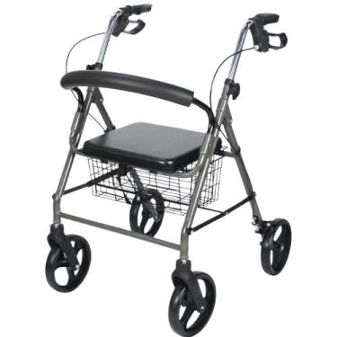 Imagem de Andador 4 Rodas Dobravel até 135kg com Freio Cesto Assento Hidrolight