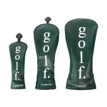Imagem de Pegciuho 3Pcs Golf Wood Headcovers, Golf Wood Head Covers, Long Neck Golfer Equipment Golf Club Cover Capa protetora para áreas externas, Verde