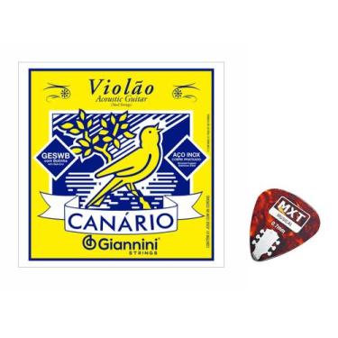 Imagem de Encordoamento para Violão GIANNINI CANÁRIO bolinha Aço GESWB com Palhe