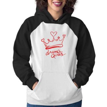 Imagem de Moletom Feminino Drama Queen - Foca na Moda, Branco, Preto, G