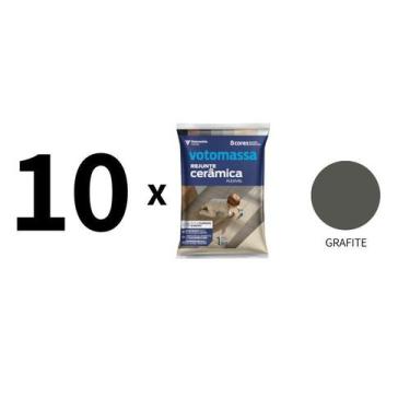 Imagem de Kit 10 Sacos De Rejunte Cerâmica Votomassa Grafite 1Kg - Votoran