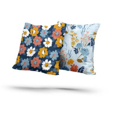 Imagem de Kit 2 Almofadas com Enchimento Agnes Azul - Core Decore