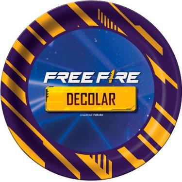 Imagem de Prato de Papel Redondo - Free Fire - 8 unidades - Festcolor - Rizzo