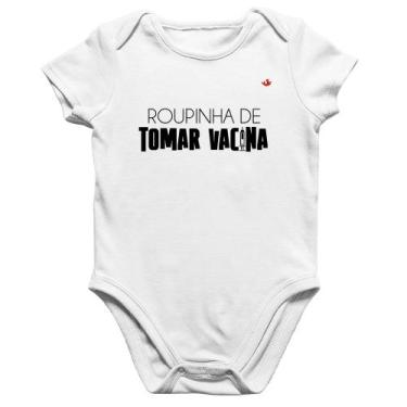 Imagem de Body Bebê Algodão Roupinha de tomar vacina - Foca na Moda, Branco, P