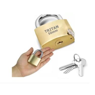 Imagem de Cadeado 50mm Tritan Aço Forte 3 Copias De Chave
