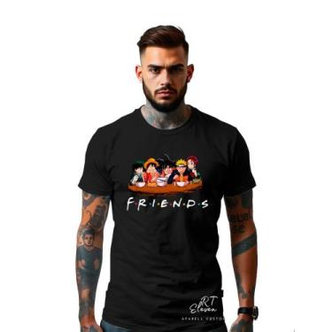 Imagem de Camiseta Personalizada Estampada Anime Friends Unissex 100% Algodao Ma