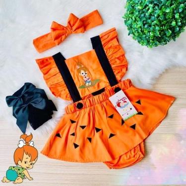 Imagem de Jardineira Pedrita Flintstones + Faixinha de Cabelo - Joaninha Baby, S