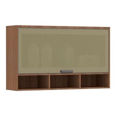 Imagem de Armário Aéreo 120cm 1 Porta Basculante C/Vidro Reflecta Is - LUCIANE M