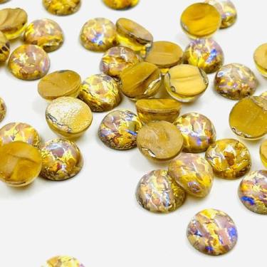 Imagem de Colagem Cristal 11mm Opal Cabachon Redondo Dourado 30pçs 38g - Macall