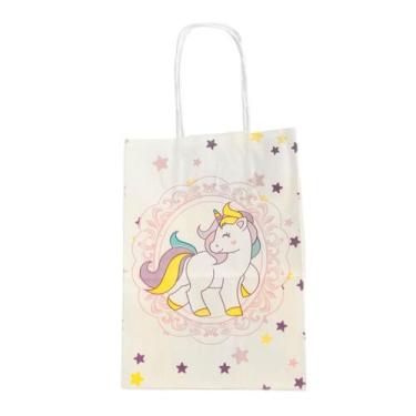 Imagem de Sacola para presente kraft unicornio 17,5x8,0x21,5 c/ 30 un. - TAMAROZ