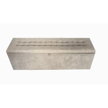 Imagem de Recamier puff baú beira de cama 1,38 100% mdf - creme - Negromonte Sto