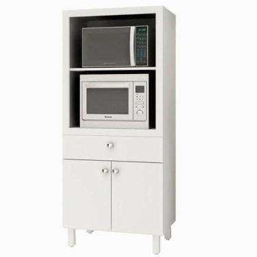 Imagem de Armário 2 Portas para Forno/Microondas com 1 Gaveta - Branco - Tecno M