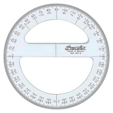 Imagem de Transferidor Acrílico Desetec Trident 360º 15cm 8315