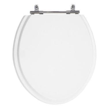 Imagem de Assento Poliéster Laminado Oval Branco Brilhante Tampa de Vaso Marcas 