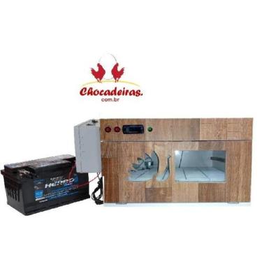 Imagem de Chocadeira 220 ovos TRIVOLT com 4 ventiladores e Carregador Bateria Em