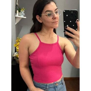 Imagem de Croped Regata malha canelado com Bojo-Feminino