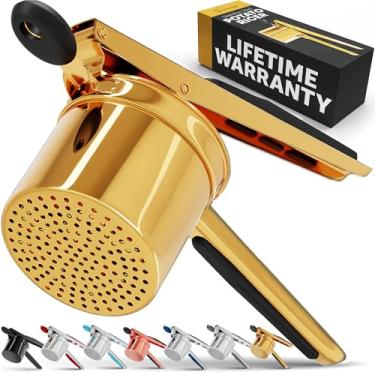 Imagem de Priority Chef Prioritychef Grande Espremedor de Batatas de 15 Onças, Espremedor de Batatas de Aço Inoxidável Resistente e Ferramenta de Cozinha Espremedor, Utensílio de Cozinha para Prensar e Amassar