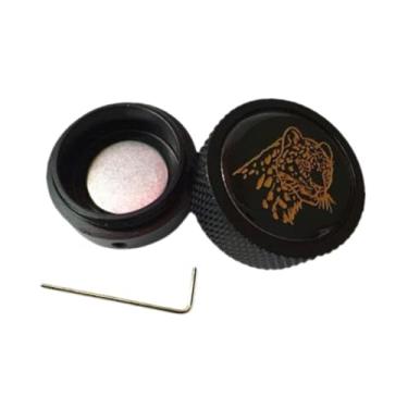 Imagem de Dynwave Suporte de giz para taco de piscina, caixa de transporte redonda, acessórios de bilhar, estojo portátil para giz de piscina, Preto