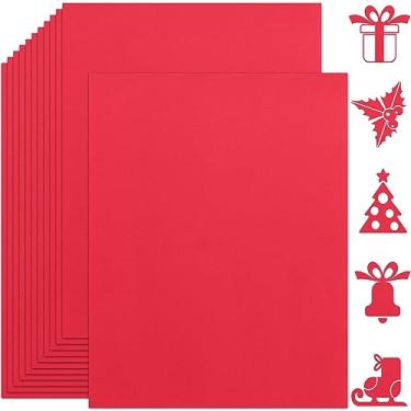Imagem de Twavang 25 folhas de papel cartolina vermelha 21 x 28 cm, papel grosso de 250 g/m² para scrapbook, convites, impressão e cartões de bricolagem