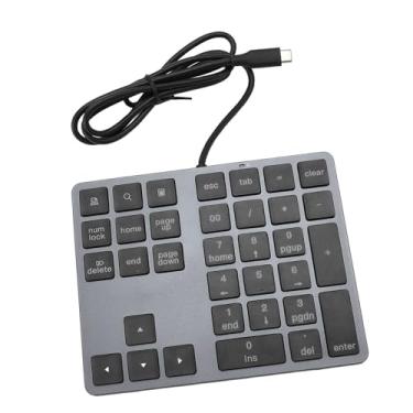 Imagem de Teclado Numérico USB C 3.1 HUB 34 Teclas Teclado Externo Slim Wired Numpad para Laptop Desktop PC, Com Poderoso Chip de Reconhecimento de sistemas, para Wins, OS X