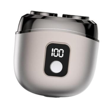 Imagem de harayaa Barbeador elétrico Máquina de barbear barba pequena à prova d'água 5W recarregável sem fio bolso navalha aparador de barba para viagens ao ar livre, Cinza