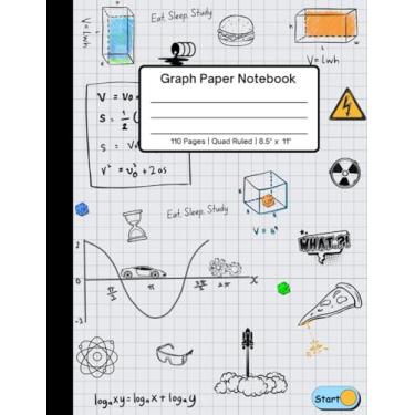 Imagem de Caderno de papel milimetrado: caderno de papel quadriculado, pautado quádruplo 12 x 12 | Para escola | Caderno de composição de matemática e ciências para estudantes | 110 páginas | 21,6 cm x 28 cm