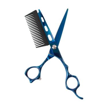 Imagem de Tesoura Fio Navalha Com Pente Removível Para Barba E Cabelo