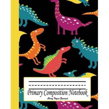 Imagem de Primary Composition Notebook Story Paper Journal: marble story comp book red baseline 100ctm, grades K-2 school exrcice book, Dinosaur