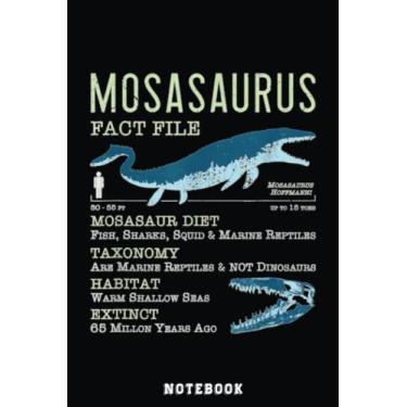 Imagem de Mosasaurus Notebook Mosasaur Facts Jurassic Dinosaur Notebook: Cute Trendy Dinosaur Wide Ruled Paper Notebook Journal | Pretty Wide Blank Lined ... for Home School College for Writing Notes