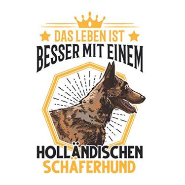 Imagem de Hollandse Herder Notizbuch: Hollandse Herder Spruch Holländischer Schäferhund / 6x9 Zoll / 120 linierte Seiten Seiten
